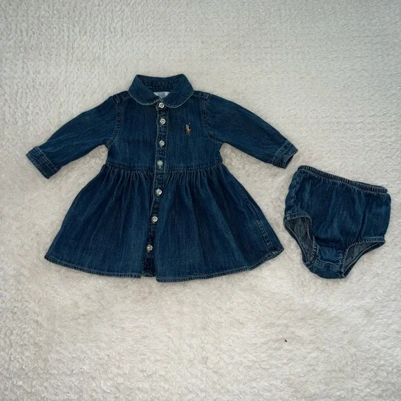 Ralph Lauren Kids' Blue Denim Dress - Picture 2 of 4